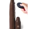 Pipedream Sleeve 9 In + 3 In Plug Remote Brown Skin