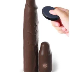 Pipedream Sleeve 9 In + 3 In Plug Remote Brown Skin