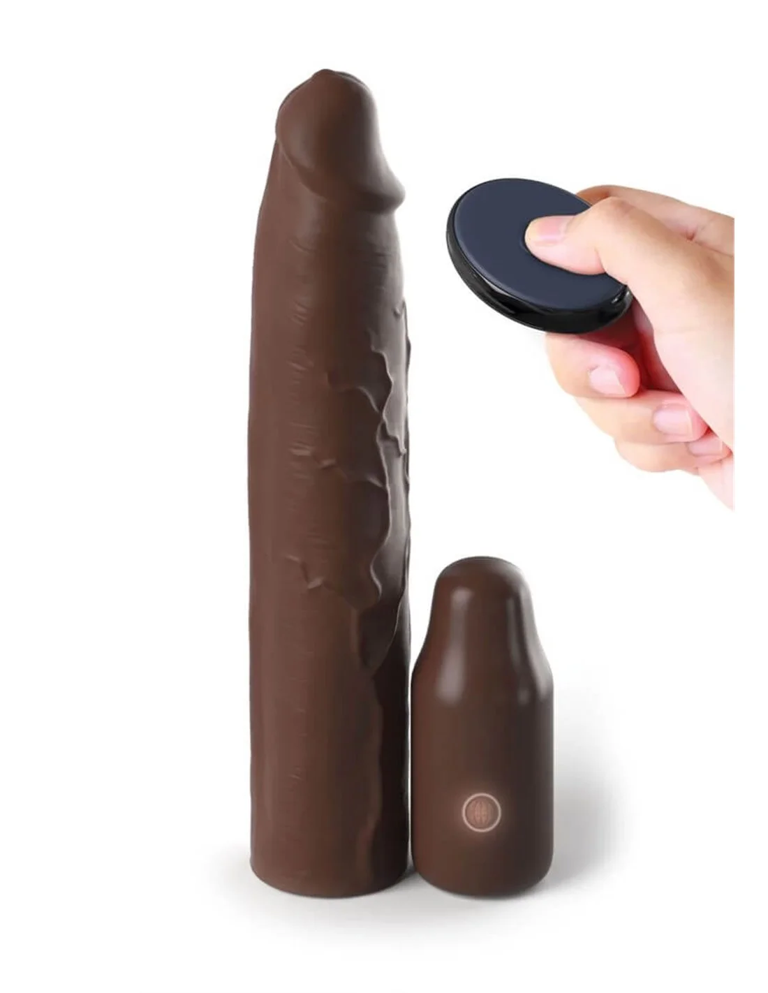 Pipedream Sleeve 9 In + 3 In Plug Remote Brown Skin 1 Pipedream Sleeve 9 In + 3 In Plug Remote Brown Skin