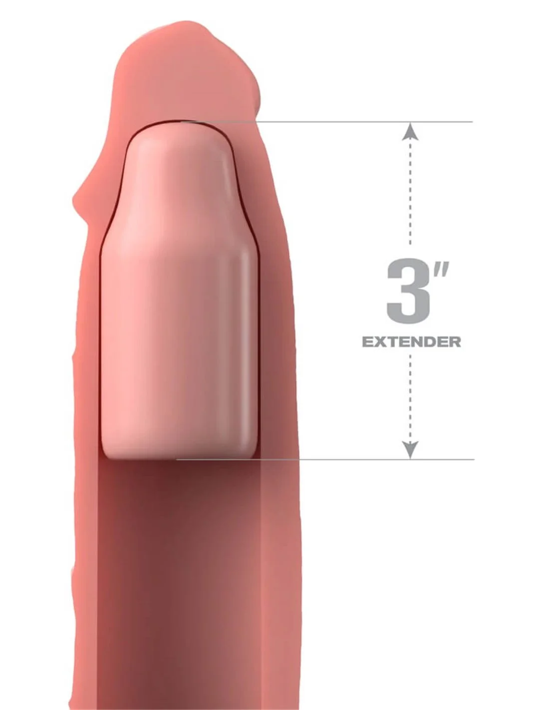 Pipedream Sleeve 9 Inch + 3 Inch Plug Light Skin 2 Pipedream Sleeve 9 Inch + 3 Inch Plug Light Skin - Afbeelding 2