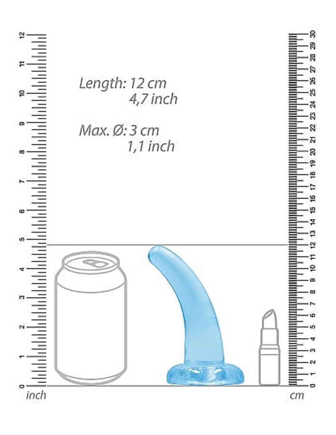 RealRock 11.5 Cm Non Realistic Dildo Suction Cup Blue 4 RealRock 11.5 Cm Non Realistic Dildo Suction Cup Blue - Afbeelding 4