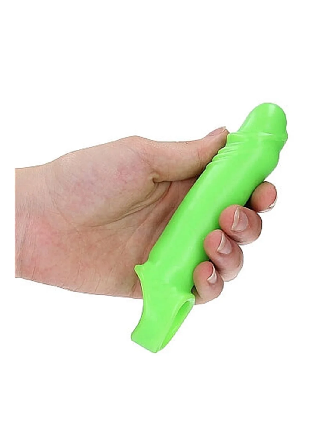 RealRock Smooth Stretchy Penis Sleeve Glow In The Dark Neon Green 3 RealRock Smooth Stretchy Penis Sleeve Glow In The Dark Neon Green - Afbeelding 3