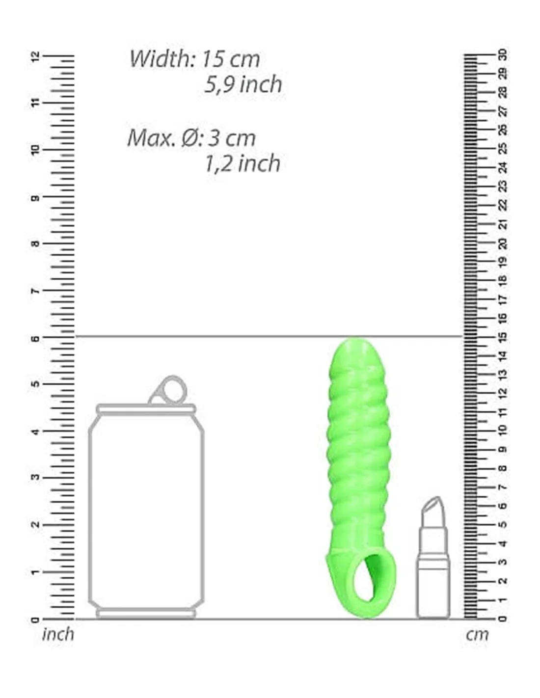 RealRock Swirl Stretchy Penis Sleeve Glow In The Dark Neon Green 3 RealRock Swirl Stretchy Penis Sleeve Glow In The Dark Neon Green - Afbeelding 3