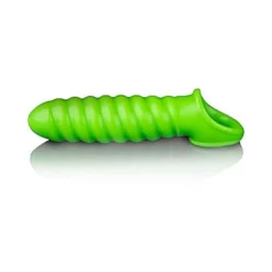 RealRock Swirl Stretchy Penis Sleeve Glow In The Dark Neon Green