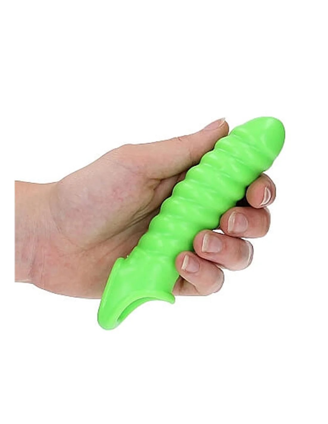 RealRock Swirl Stretchy Penis Sleeve Glow In The Dark Neon Green 4 RealRock Swirl Stretchy Penis Sleeve Glow In The Dark Neon Green - Afbeelding 4