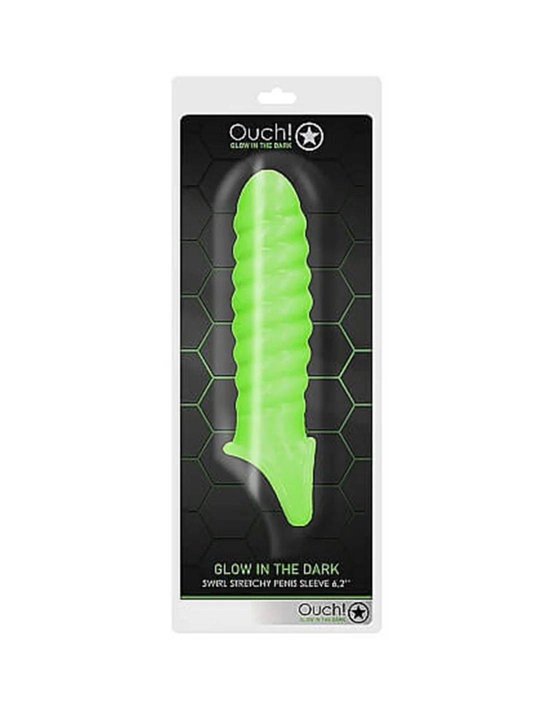 RealRock Swirl Stretchy Penis Sleeve Glow In The Dark Neon Green 5 RealRock Swirl Stretchy Penis Sleeve Glow In The Dark Neon Green - Afbeelding 5