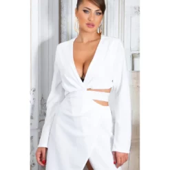 White Label Sexy Wrap Around Look Mini Dress With Side Cut Outs