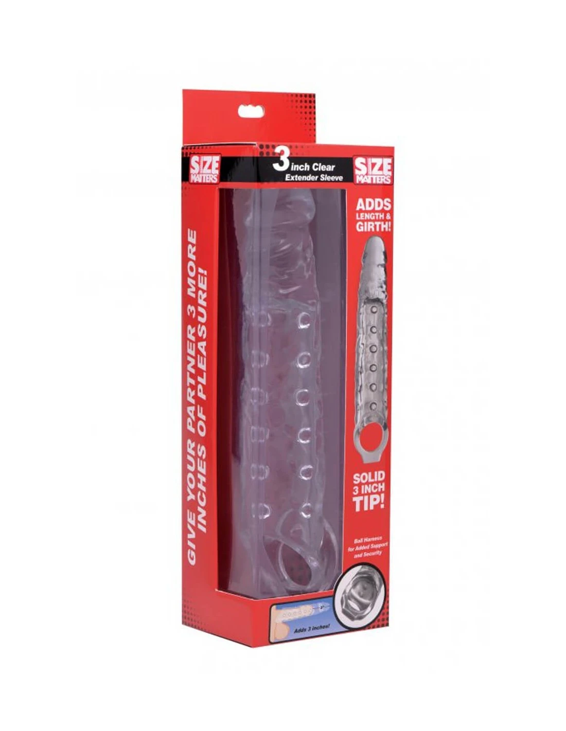 Size Matters Extender Penissleeve Met Noppen Transparant 5 Size Matters Extender Penissleeve Met Noppen Transparant - Afbeelding 5