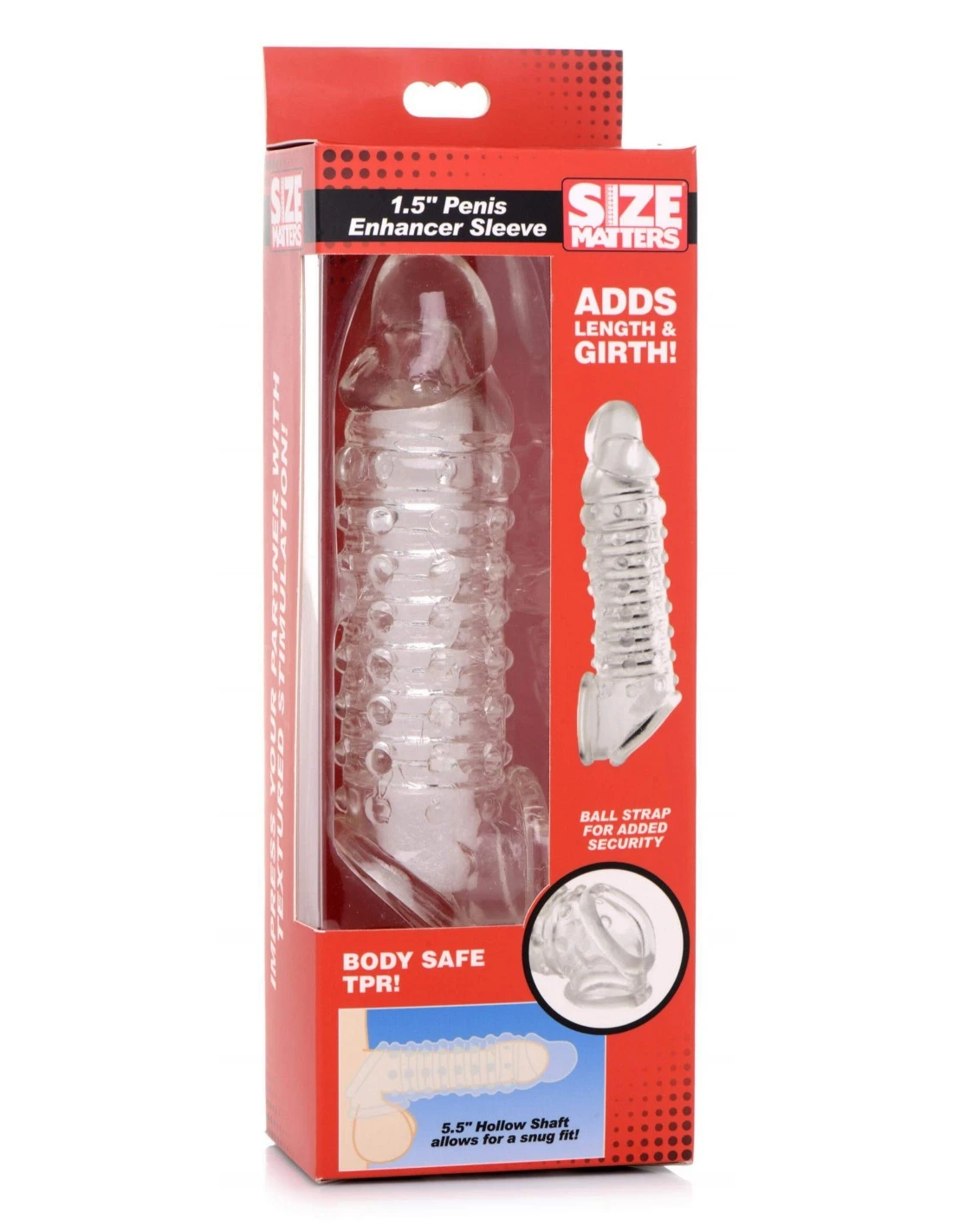 Size Matters Penis Verlengende Sleeve Transparant 5 Size Matters Penis Verlengende Sleeve Transparant - Afbeelding 5