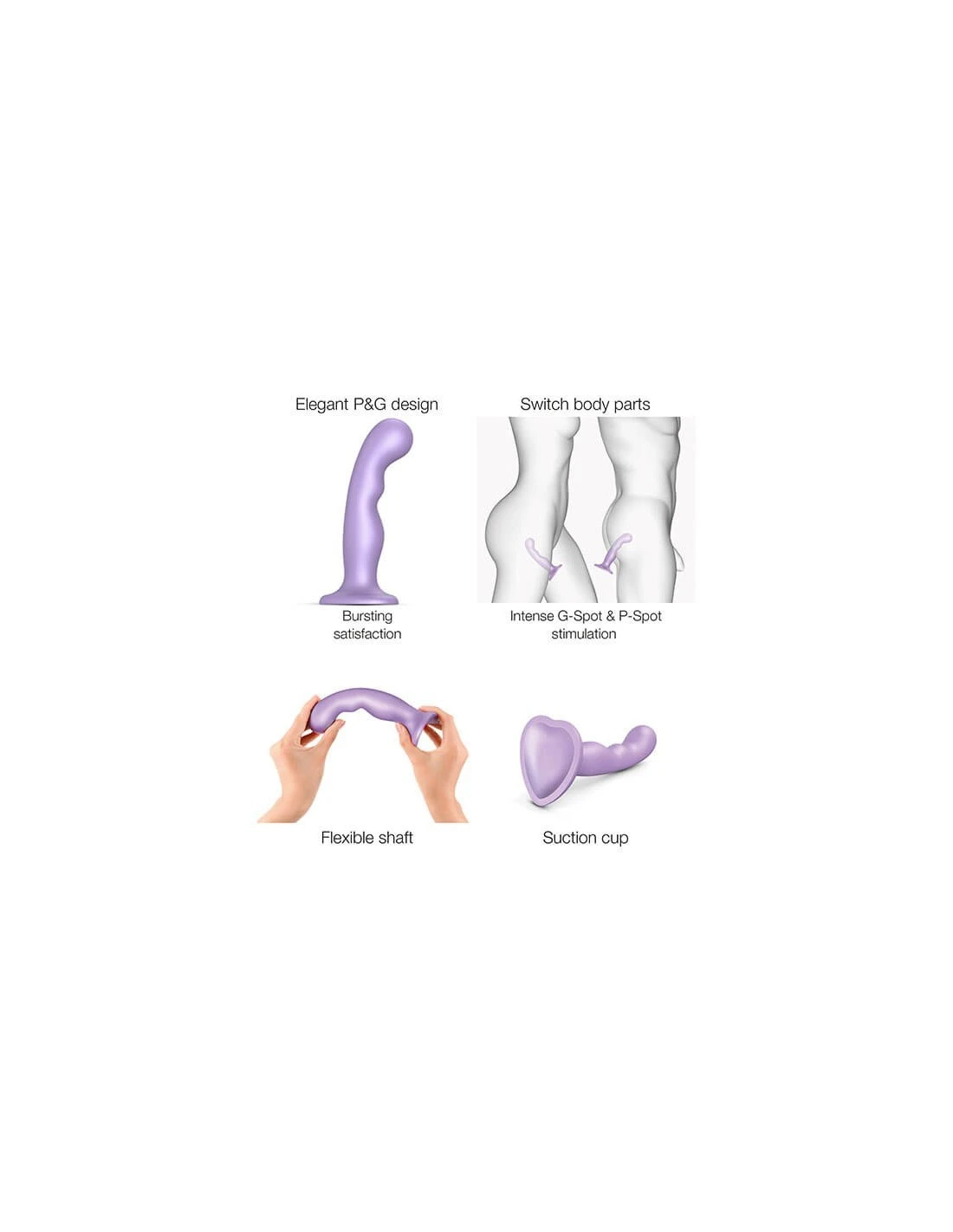 Strap-on-me Dildo Plug P & G Metallic Lilac S 3 Strap-on-me Dildo Plug P & G Metallic Lilac S - Afbeelding 3