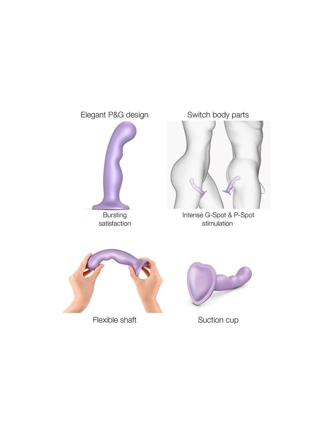 Strap-on-me Dildo Plug P & G Metallic Lilac XXL 4 Strap-on-me Dildo Plug P & G Metallic Lilac XXL - Afbeelding 4